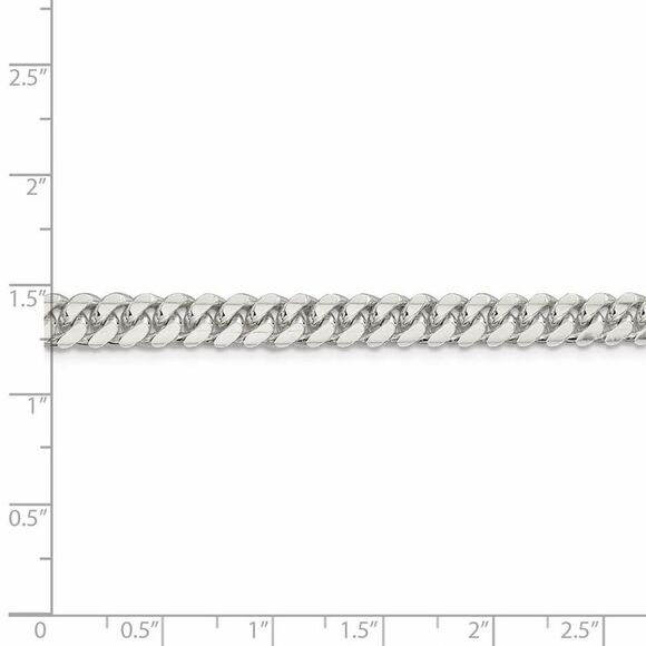 Men's 6.5mm Sterling Silver Solid Domed Curb Chain Necklace, 22 Inch